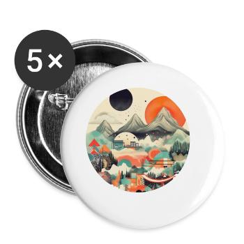 Sakura Peak - Buttons large 2.2''/56 mm (5-pack) - white - Front