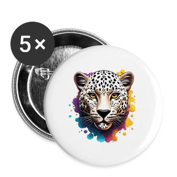 Leopard / Cheetah / Animal / Animal Print / Pattern - Buttons large 2.2''/56 mm (5-pack) - white - Front