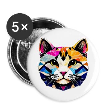 Kitten, Cat, Pet, Domestic Cat, Cat Owner - Buttons large 2.2''/56 mm (5-pack) - white - Front