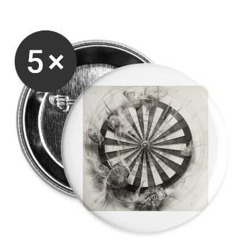 Dartboard Dartscheibe Winkingerschild - Buttons groß 56 mm (5er Pack) - Weiß - Vorne