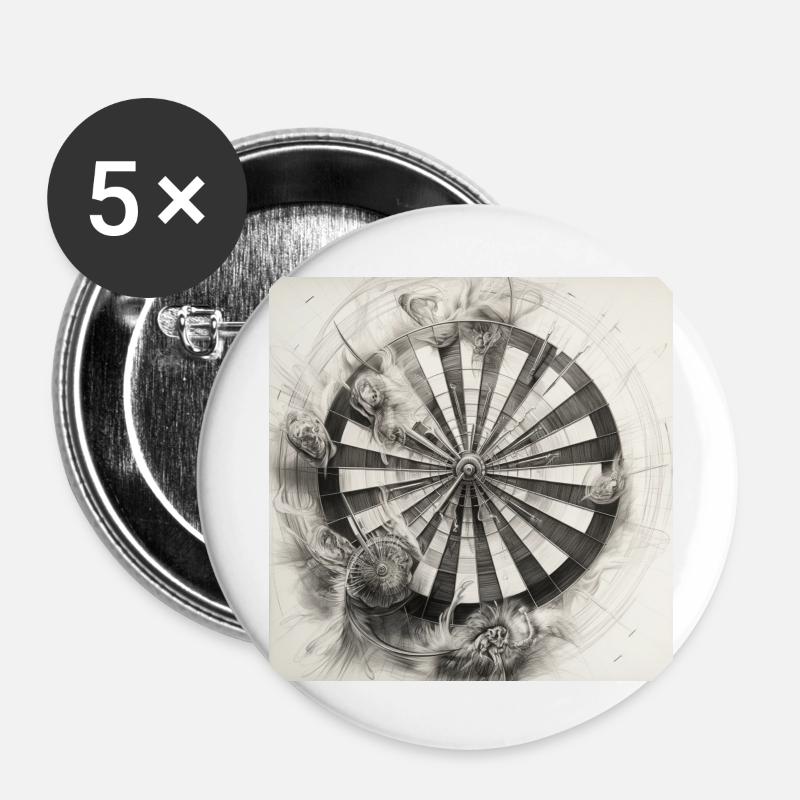 Dartboard Dartscheibe Winkingerschild - Buttons large 2.2''/56 mm (5-pack) - white