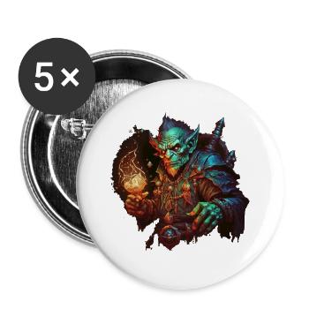 Chaman orc - Lot de 5 grands badges (56 mm) - blanc - Devant