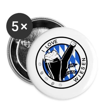 I Love Beer Logo - Buttons large 2.2''/56 mm (5-pack) - white - Front