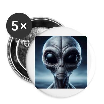 Weltall - Buttons groß 56 mm (5er Pack) - Weiß - Vorne