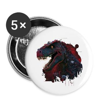 T rexbot - Lot de 5 grands badges (56 mm) - blanc - Devant
