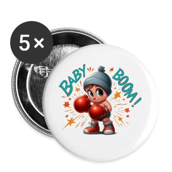Baby Boom - Buttons large 2.2''/56 mm (5-pack) - white - Front