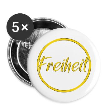 Freiheit - Buttons groß 56 mm (5er Pack) - Weiß - Vorne