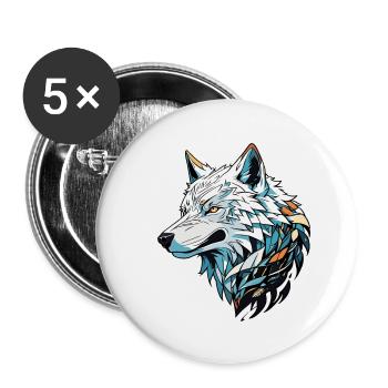 Anime / Comic / Japanisch / Zeichentrick / Cartoon - Buttons groß 56 mm (5er Pack) - Weiß - Vorne