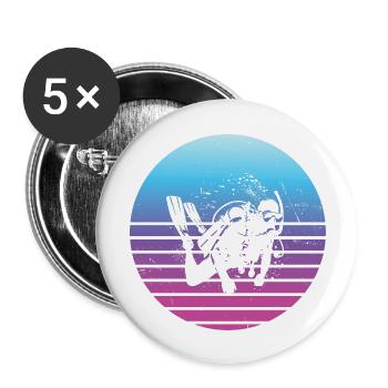 Free Dive Scuba Diving Diving Ladies Diver - Buttons large 2.2''/56 mm (5-pack) - white - Front