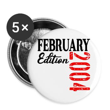 23e anniversaire février 2004 - Lot de 5 grands badges (56 mm) - blanc - Devant