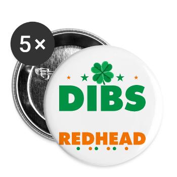 Dibs Sur La Rousse - Lot de 5 grands badges (56 mm) - blanc - Devant
