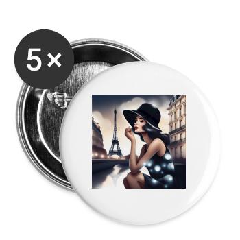 Paris, I love Paris, Pasienne - Buttons large 2.2''/56 mm (5-pack) - white - Front