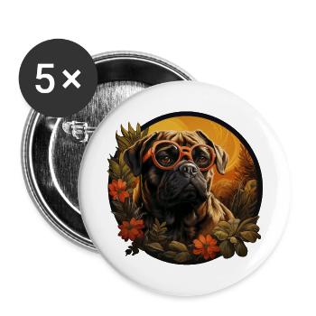 Carlin Hawaï Vintage - Lot de 5 grands badges (56 mm) - blanc - Devant