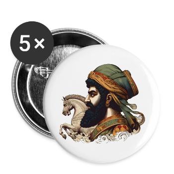 Kyros der Große - KOOROSH - Persisches Reich (Iran) - Buttons groß 56 mm (5er Pack) - Weiß - Vorne