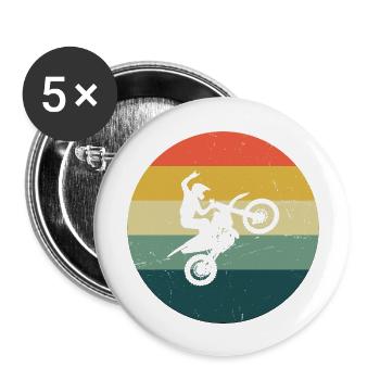 Supermotard Freestyle Motocross Dirt Bike Femme - Lot de 5 grands badges (56 mm) - blanc - Devant