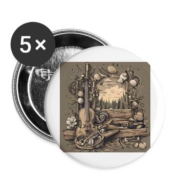 Cello Art - Buttons groß 56 mm (5er Pack) - Weiß - Vorne