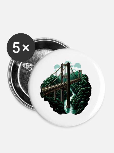 Jungle bridge - Buttons groß 56 mm (5er Pack) - Weiß