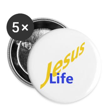 Jesus Life - Buttons groß 56 mm (5er Pack) - Weiß - Vorne