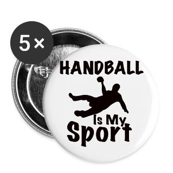 Handball is My sport - Buttons groß 56 mm (5er Pack) - Weiß - Vorne