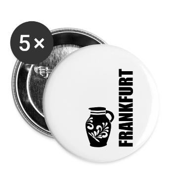 Francfort-sur-le-Main Bembel-Design #FFM #EiGude - Lot de 5 grands badges (56 mm) - blanc - Devant