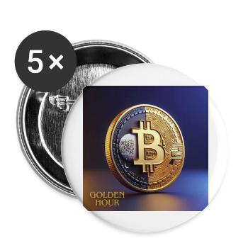 L’heure dorée du bitcoin - Lot de 5 grands badges (56 mm) - blanc - Devant