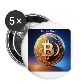 Bitcoin To the Moon - Buttons large 2.2''/56 mm (5-pack) - white - Front