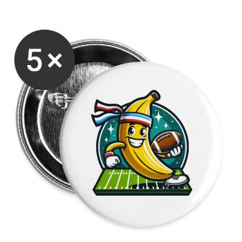 Banane de football - Lot de 5 grands badges (56 mm) - blanc - Devant