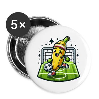 Banane de football - Lot de 5 grands badges (56 mm) - blanc - Devant