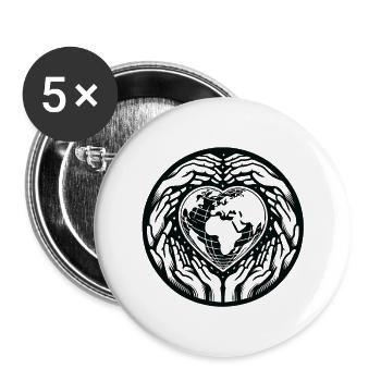 Eine Welt - Buttons groß 56 mm (5er Pack) - Weiß - Vorne