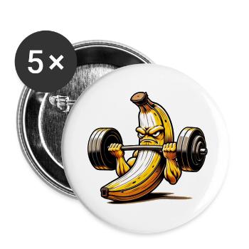 La banane forte - Lot de 5 grands badges (56 mm) - blanc - Devant