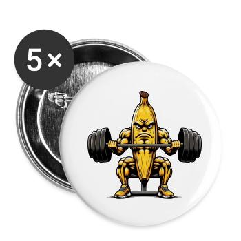 Sérieux Banane Curling - Lot de 5 grands badges (56 mm) - blanc - Devant
