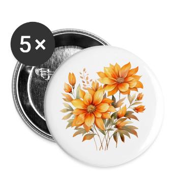 Flowers - Buttons large 2.2''/56 mm (5-pack) - white - Front