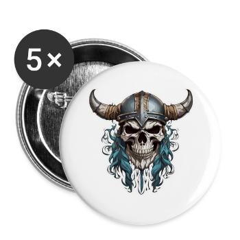 Wikinger / Thor / Odin / nordisch / keltisch - Buttons groß 56 mm (5er Pack) - Weiß - Vorne