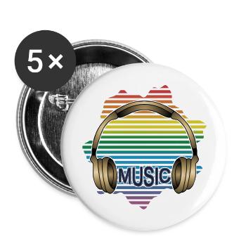 Earphone - Buttons large 2.2''/56 mm (5-pack) - white - Front