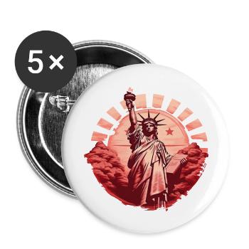 New York USA America Travel Tourist City - Buttons large 2.2''/56 mm (5-pack) - white - Front
