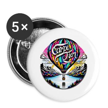Carpe Diem - Buttons large 2.2''/56 mm (5-pack) - white - Front