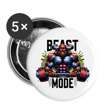 Monster Mode - Buttons large 2.2''/56 mm (5-pack) - white - Front