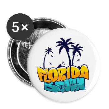 Florida, USA, America - Buttons large 2.2''/56 mm (5-pack) - white - Front