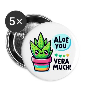 Aloe you vera much - Buttons large 2.2''/56 mm (5-pack) - white - Front