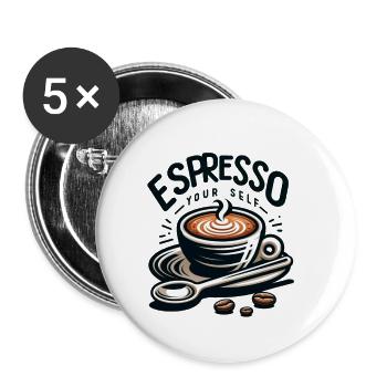 Espresso yourself - Buttons groß 56 mm (5er Pack) - Weiß - Vorne