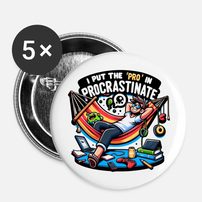 I put 'Pro' in Procrastinate - Buttons large 2.2''/56 mm (5-pack) - white