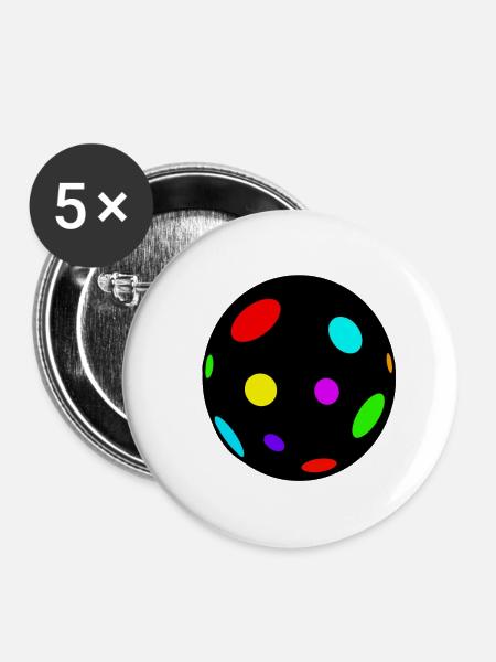 diskokugel - Buttons groß 56 mm (5er Pack) - Weiß