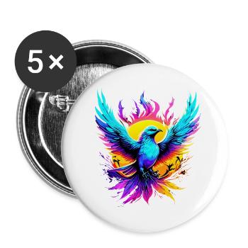 mockingbird - Buttons groß 56 mm (5er Pack) - Weiß - Vorne