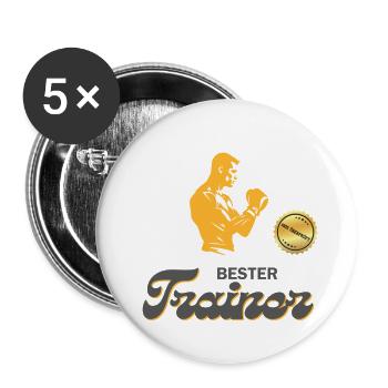 Boxen bester Trainer aller Zeiten Boxer Geschenk - Buttons groß 56 mm (5er Pack) - Weiß - Vorne