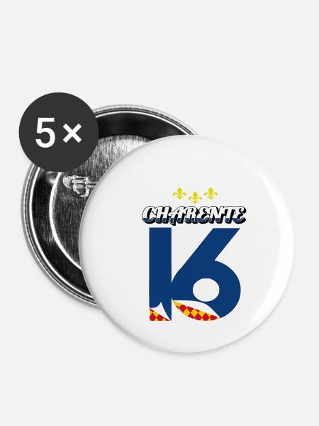 Charente - Buttons groß 56 mm (5er Pack) - Weiß