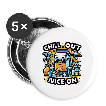Détendez-vous - Jus de fruits. - Lot de 5 grands badges (56 mm) - blanc - Devant