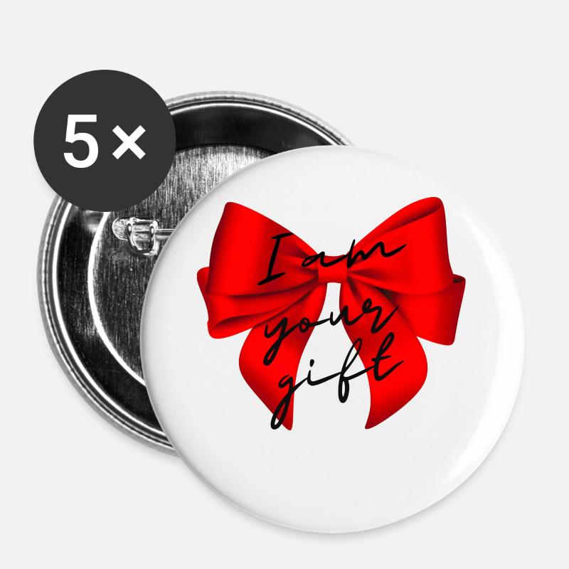 Bow Gift - Buttons large 2.2''/56 mm (5-pack) - white