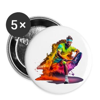 Tennis game with two or four players - Buttons large 2.2''/56 mm (5-pack) - white - Front