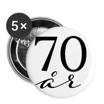 70 ans - Lot de 5 grands badges (56 mm) - blanc - Devant