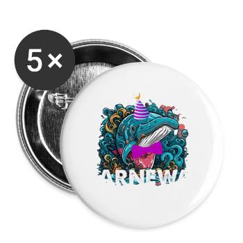 Ich bin ein Karnewal lustiger Karneval Spruch - Buttons groß 56 mm (5er Pack) - Weiß - Vorne